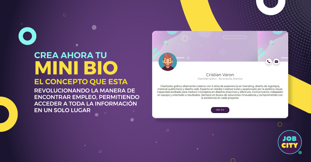Mini Bio: perfil digital gratuito - JOB CITY